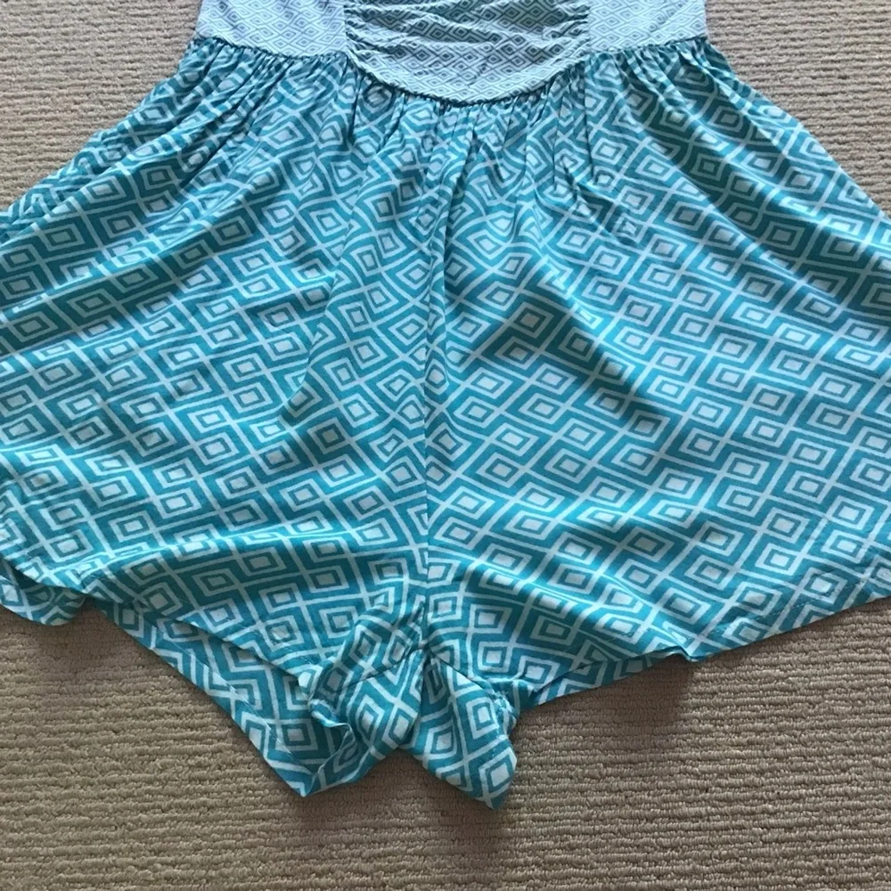 Roxy Teal Strapless Romper - Picture 6 of 8